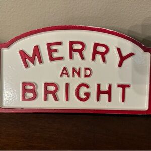 Hearth and Hand by Magnolia- Red and White MERRY AND BRIGHT Holiday Decor Sign